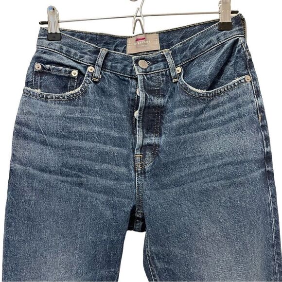 Everlane The Cheeky Ripped Knee Jean Mid Wash Distressed Cropped - Picture 4 of 8